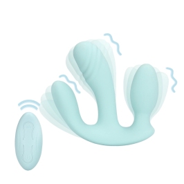 Loveline Three-In-One Liquid Silicone System Breezy Blue 3-Function