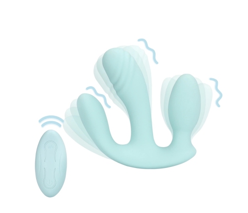 Loveline Three-In-One Liquid Silicone System Breezy Blue 3-Function