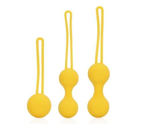 Loveline Kegel Ball Exercise Set Lemonade Yellow - 3 Sizes, Silicone