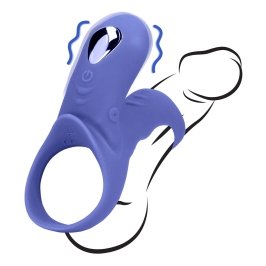 Loveline Tamiya Blue Intimate Vibrating Ring with Dual Stimulation System