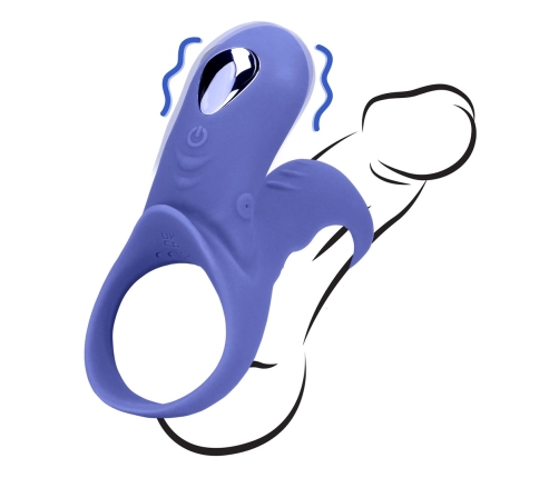 Loveline Tamiya Blue Intimate Vibrating Ring with Dual Stimulation System