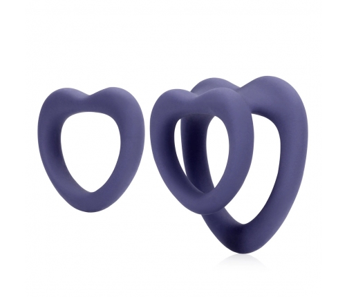 Loveline Heart Dual Intimate Ring Set Violet Storm Silicone 2 pcs
