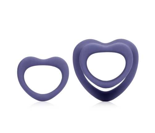 Loveline Heart Dual Intimate Ring Set Violet Storm Silicone 2 pcs