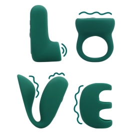 Loving Joy (S)explore Set Green Crystal - Multi-Function Intimate Kit