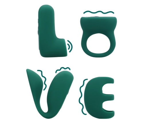 Loving Joy (S)explore Set Green Crystal - Multi-Function Intimate Kit