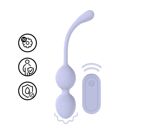 Loveline Vibrating Duo Bead Kegel Trainer Lavender with Remote Control