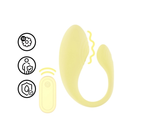 Loveline F1 Yellow Intimate Vibrating Massager with Remote Control