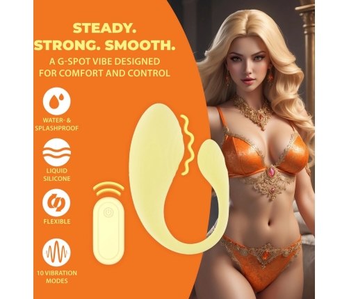 Loveline F1 Yellow Intimate Vibrating Massager with Remote Control