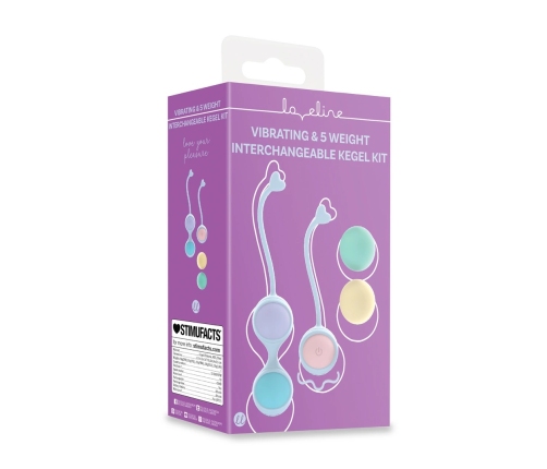 Loveline Kegel Exercise Kit Purple - 5 Interchangeable Weights & Vibration