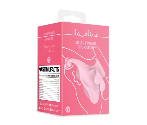 Loveline  Dual Finger Vibrator Pink - Compact Silicone Model