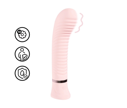 Loveline Divine G-Spot Ribbed Vibrator Rechargeable Pink 10 Functions
