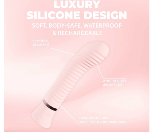 Loveline Divine G-Spot Ribbed Vibrator Rechargeable Pink 10 Functions