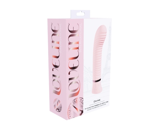 Loveline Divine G-Spot Ribbed Vibrator Rechargeable Pink 10 Functions