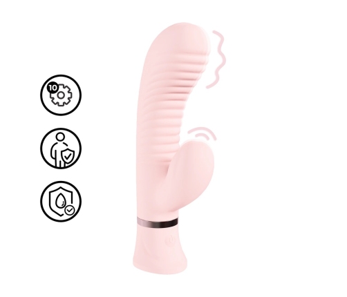 Loveline Mystique Paris Collection Ribbed Dual-Action Massager Pink