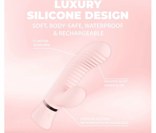 Loveline Mystique Paris Collection Ribbed Dual-Action Massager Pink