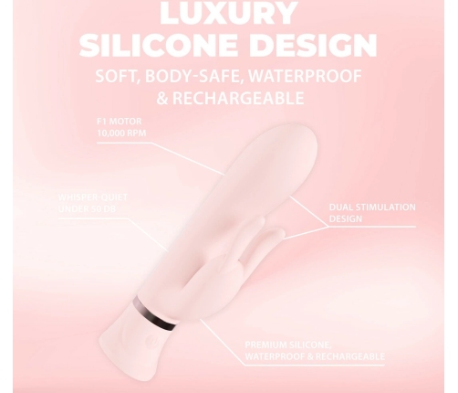 Loveline Tendre Dual-Motor Pink Rechargeable Rabbit System, Waterproof