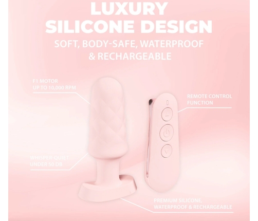 Loveline Velvet Paris Series Remote-Control Plug, Pink, 10 Modes, Waterproof