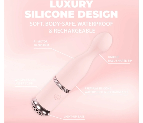 Loveline Finesse Pink Precision Sphere-Tip Massager, 10 Modes, Waterproof