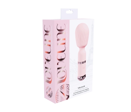 Loveline Velour Mini Wand Rosa - Rechargeable Silicone Massager 10 Modes