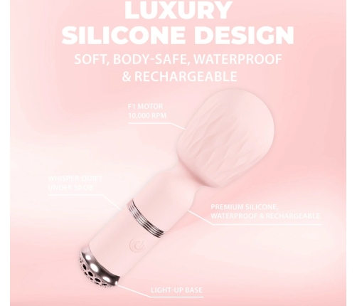 Loveline Velour Mini Wand Rosa - Rechargeable Silicone Massager 10 Modes