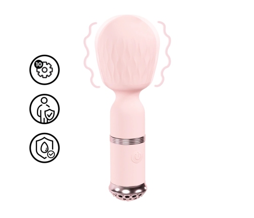 Loveline Velour Mini Wand Rosa - Rechargeable Silicone Massager 10 Modes