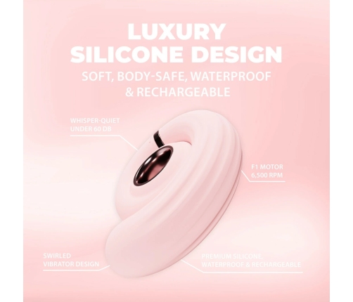 Loveline Tourner Pink Vibrating Swirl 10-Mode Waterproof Silicone Device
