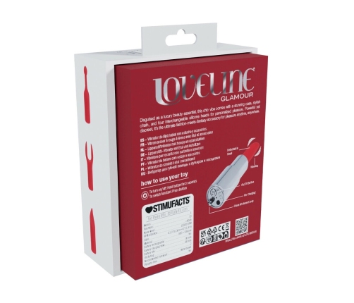 Loveline Angel Lipstick Multi-Attachment Vibrating Device Clear