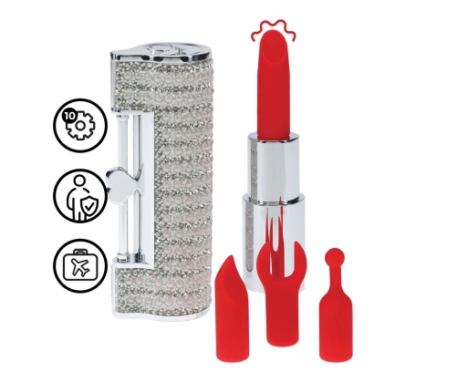 Loveline Angel Lipstick Multi-Attachment Vibrating Device Clear