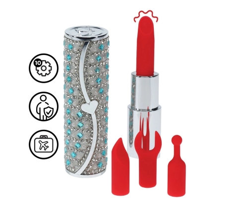 Loveline Tiffany Blue Compact Vibrator Set with 4 Attachments