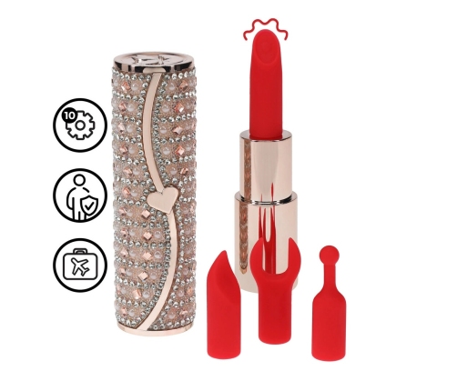 Loveline Tiffany Lipstick Intimate Device 4 Attachments Pink