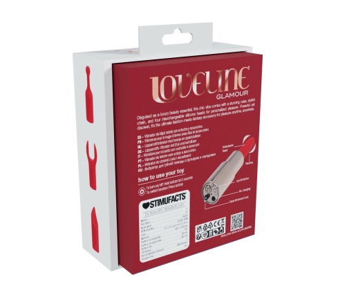 Loveline Tiffany Lipstick Intimate Device 4 Attachments Pink