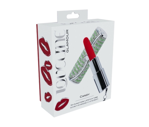 Loveline Candy Lipstick Intimate Massager Set Green - 4 Silicone Attachments