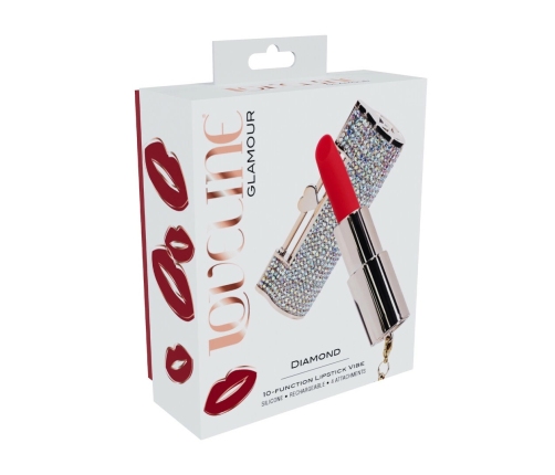 DIAMOND Lipstick Intimate Massager 4 Attachments Iridescent Case