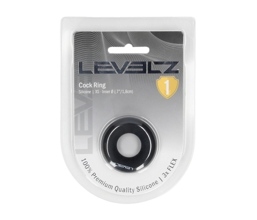 LEVELZ Solid Silicone Ring XS Black - Flexible Anatomic Support Band