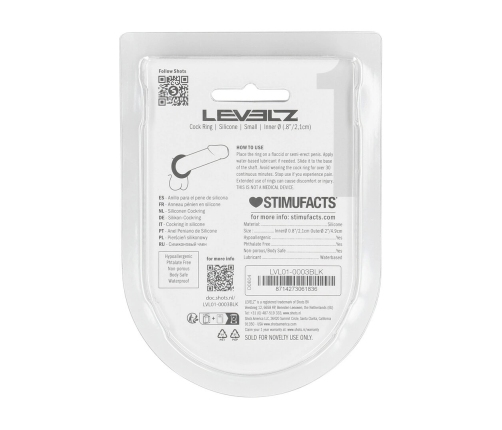 LEVELZ Liquid Silicone Performance Ring S Black - Flexible Comfort Fit