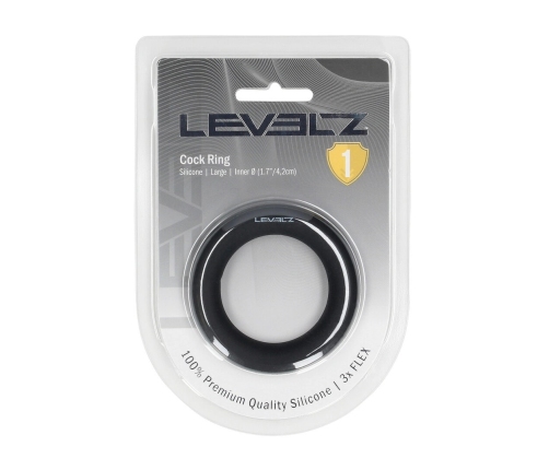 LEVELZ Liquid Silicone Performance Ring L Black - Flexible Ergonomic Design