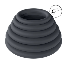 LEVELZ Silicone Ring Set Black 6 Sizes - Flexible System for Comfort