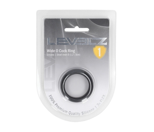 LEVELZ Wide O Silicone Ring S 30mm Black - Comfort Fit Intimate Band