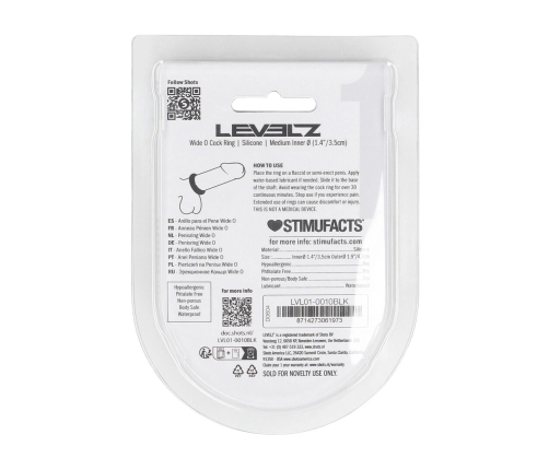 LEVELZ Wide O Silicone Ring M 35mm Black - Premium Performance Accessory