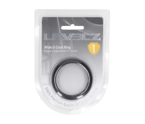 LEVELZ Wide O Silicone Intimate Ring L 42mm Black - Comfort Fit