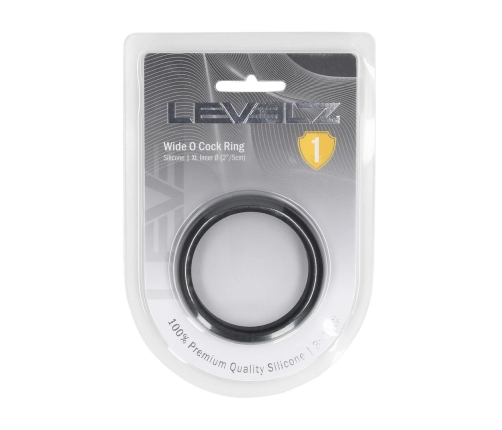 LEVELZ Wide O Silicone Support Ring XL 50mm Black Comfort Fit