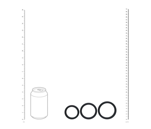 LEVELZ Wide O Silicone Ring Set L/XL/XXL Black - 3 Sizes System