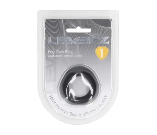 LEVELZ Ergo Black Silicone Comfort Ring - Flexible Body-Safe Design