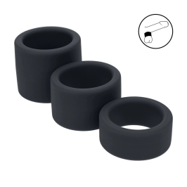 LEVELZ Liquid Silicone Ball Strap Set S/M/L Black - Flexible Anatomic Design