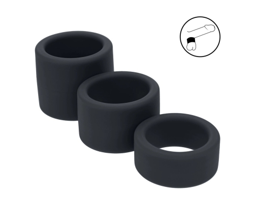 LEVELZ Liquid Silicone Ball Strap Set S/M/L Black - Flexible Anatomic Design