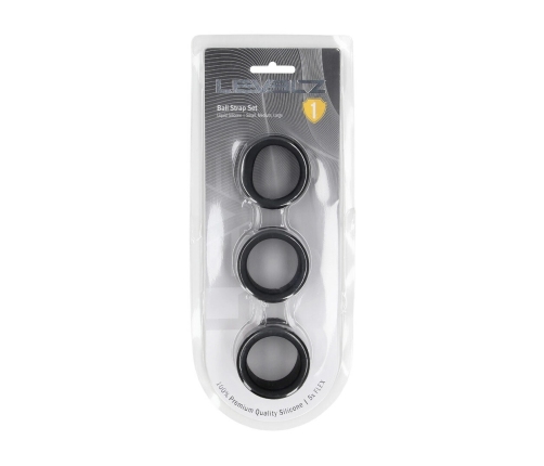 LEVELZ Liquid Silicone Ball Strap Set S/M/L Black - Flexible Anatomic Design