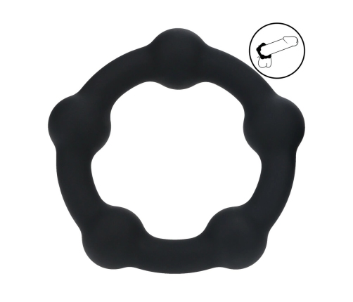 LEVELZ Silicone Support Ring L 45mm - Black, Beaded, Anatomical Design