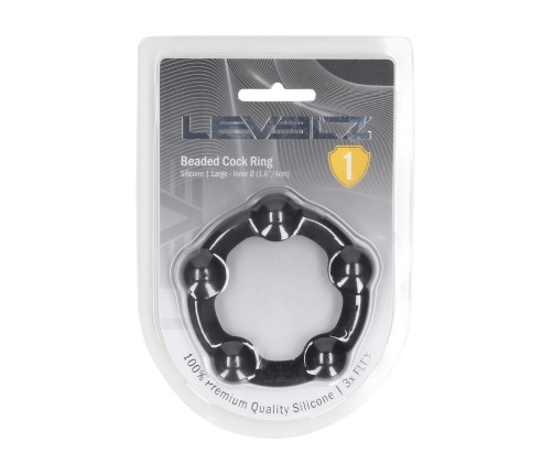 LEVELZ Silicone Support Ring L 45mm - Black, Beaded, Anatomical Design