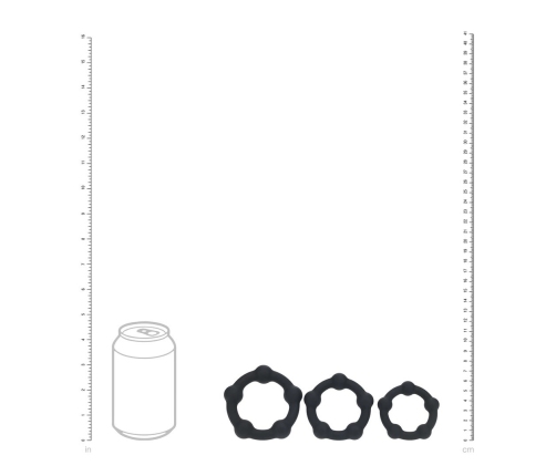 LEVELZ Silicone Ring Set S/M/L Black - 3-Pack Adjustable Intimate Rings