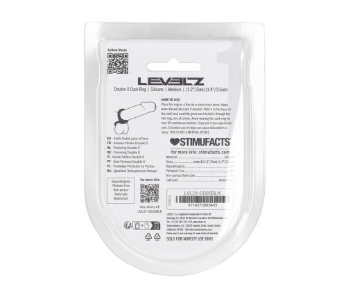 LEVELZ Double O Silicone Dual-Loop Ring M Black - Advanced Support System